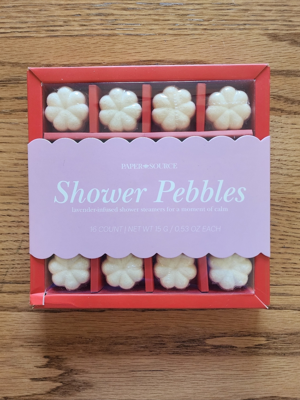 New in Box Paper Source Shower Pebbles Lavender Infused Shower Steamers 16 Count